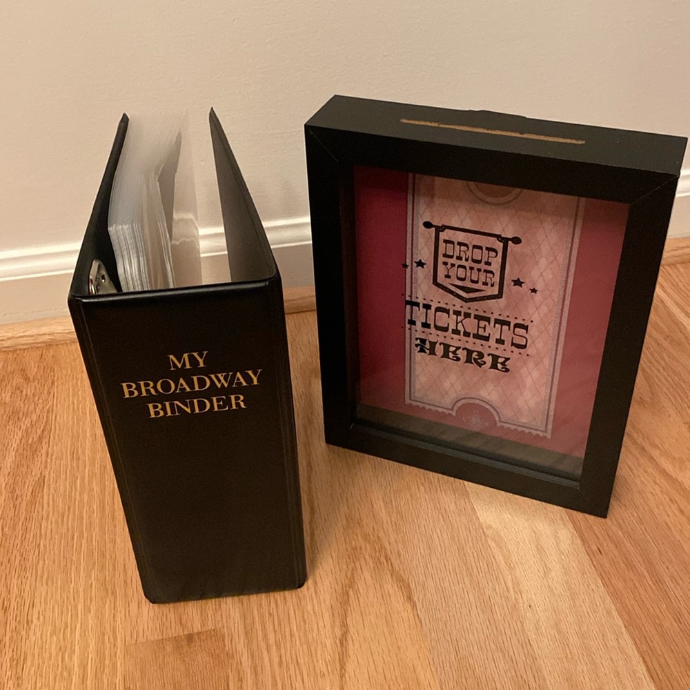 Broadway binder and shadow box for tickets